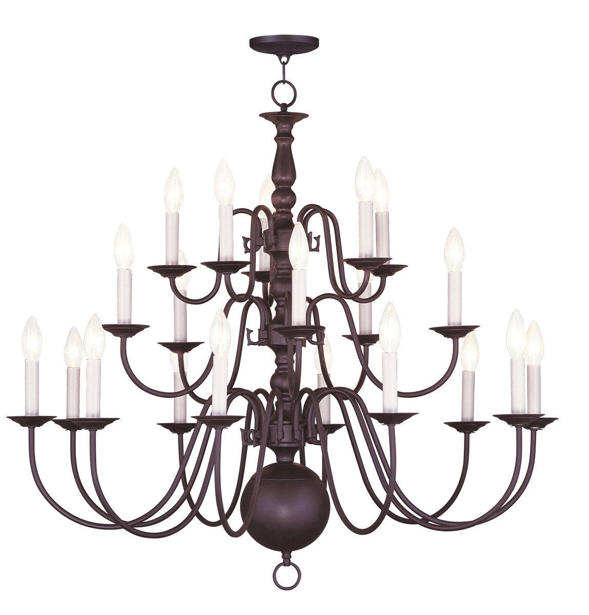 Bronze Multi Light Dimmable Chandelier With Shades