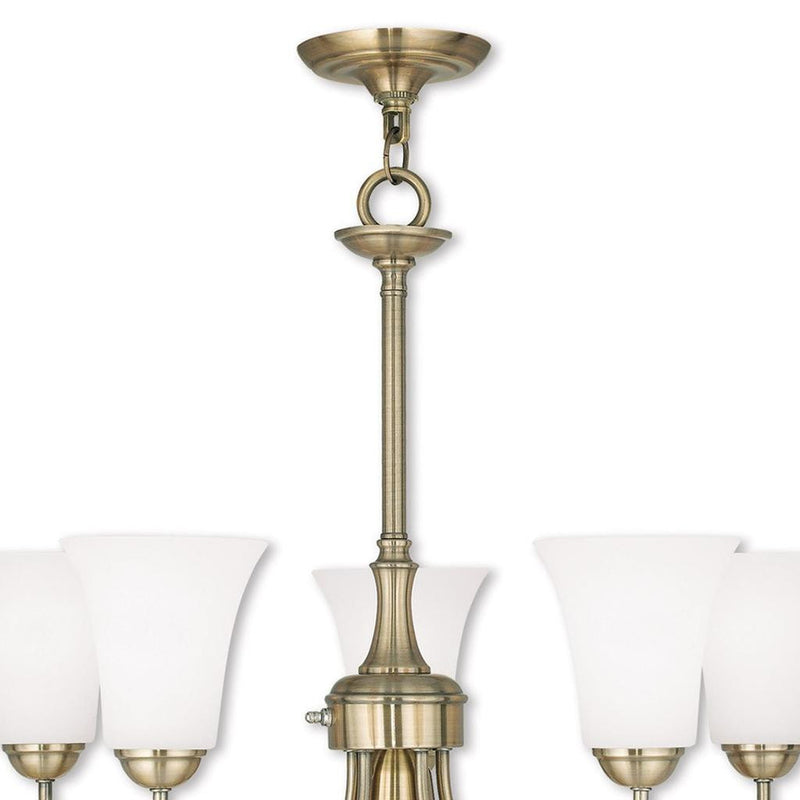 Six Light Dimmable Chandelier With Shades
