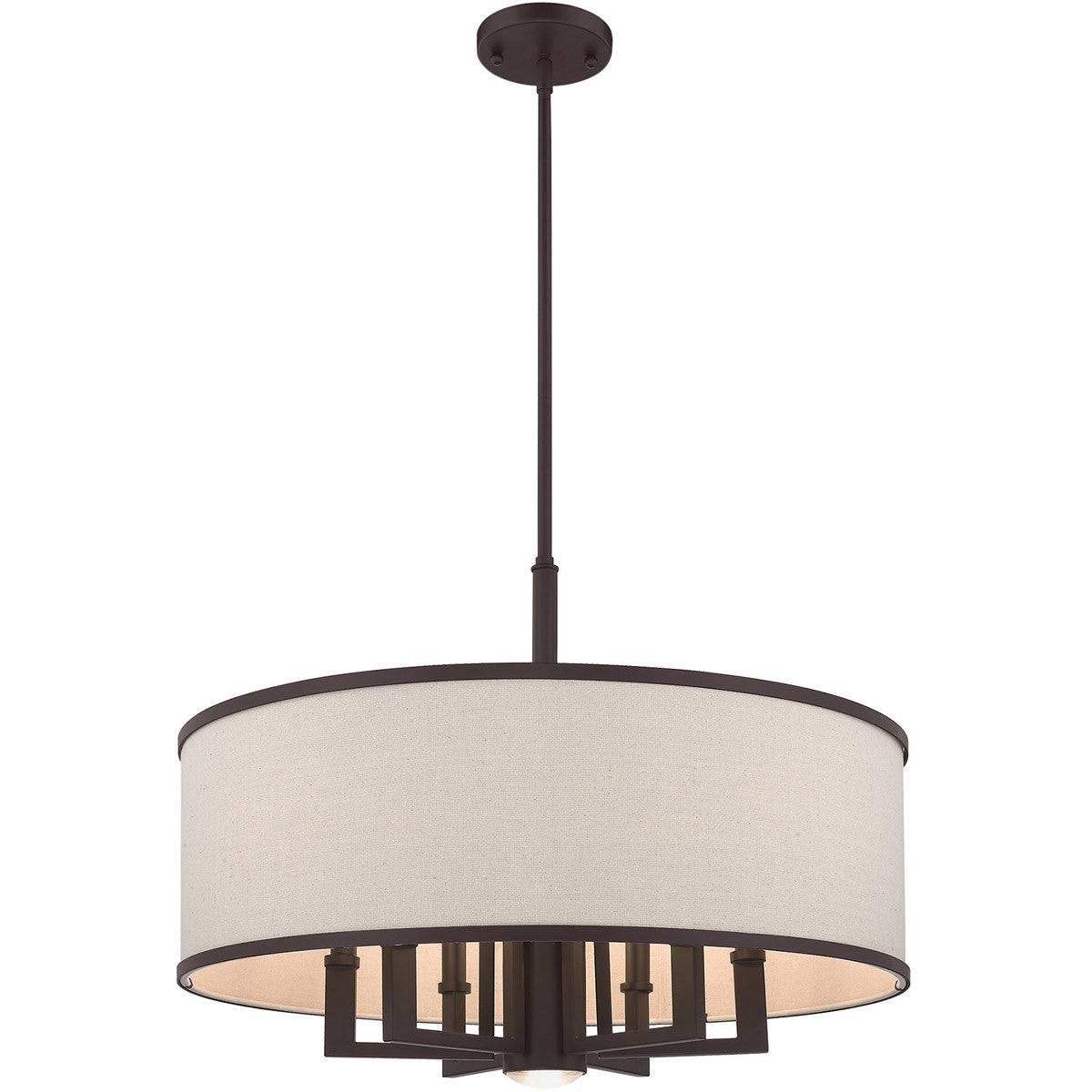 Bronze Seven Light Dimmable Chandelier With Shades Default Title