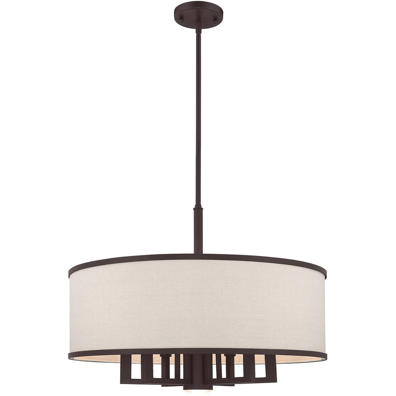 Bronze Seven Light Dimmable Chandelier With Shades