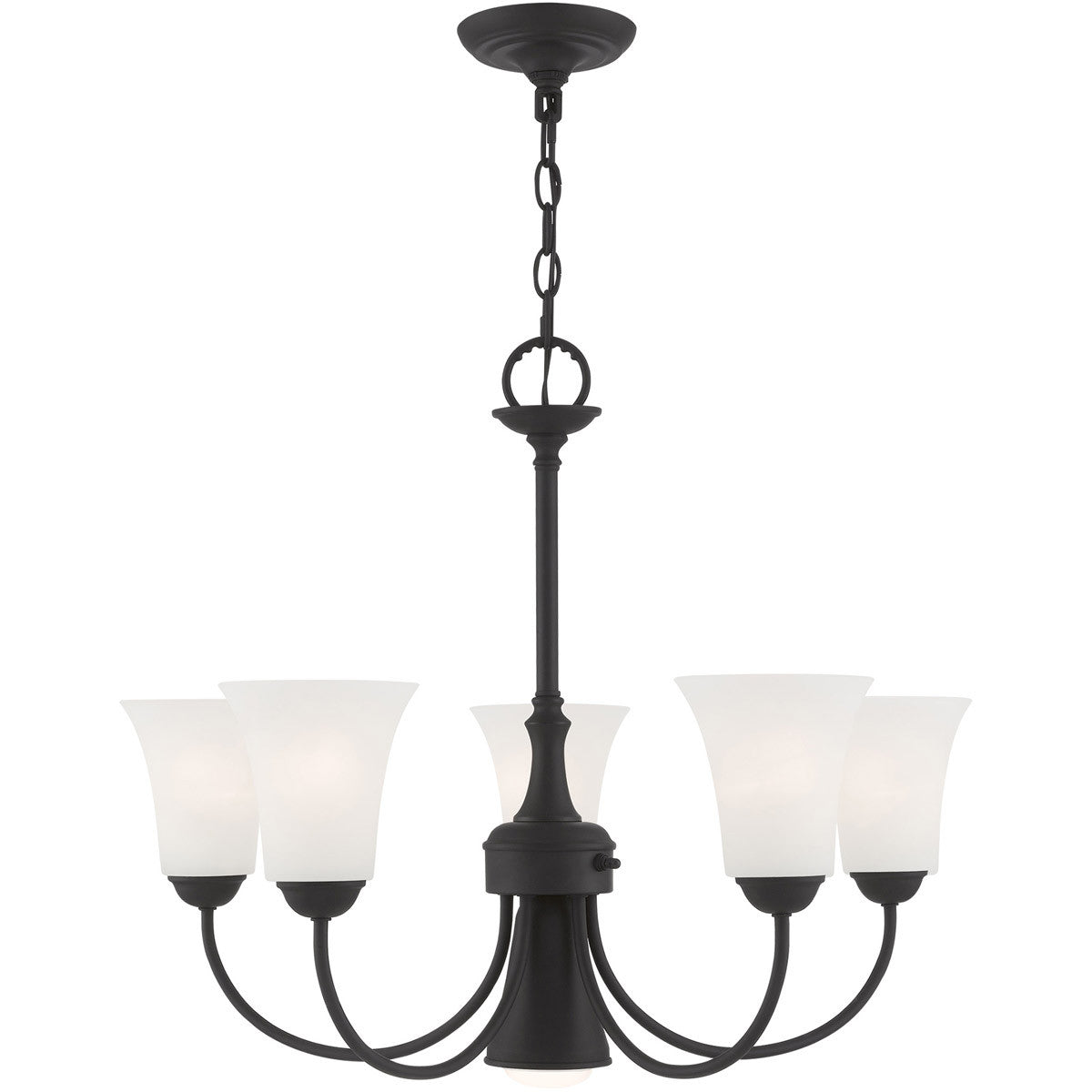 Black Six Light Dimmable Chandelier With Shades Default Title