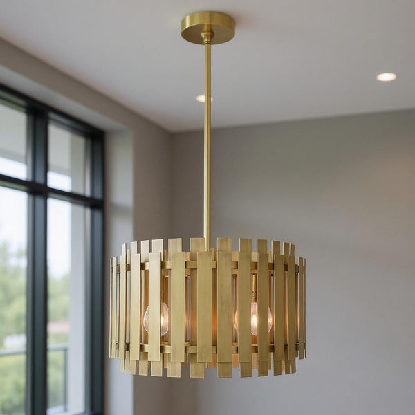 Five Light Dimmable Chandelier With Shades Default Title