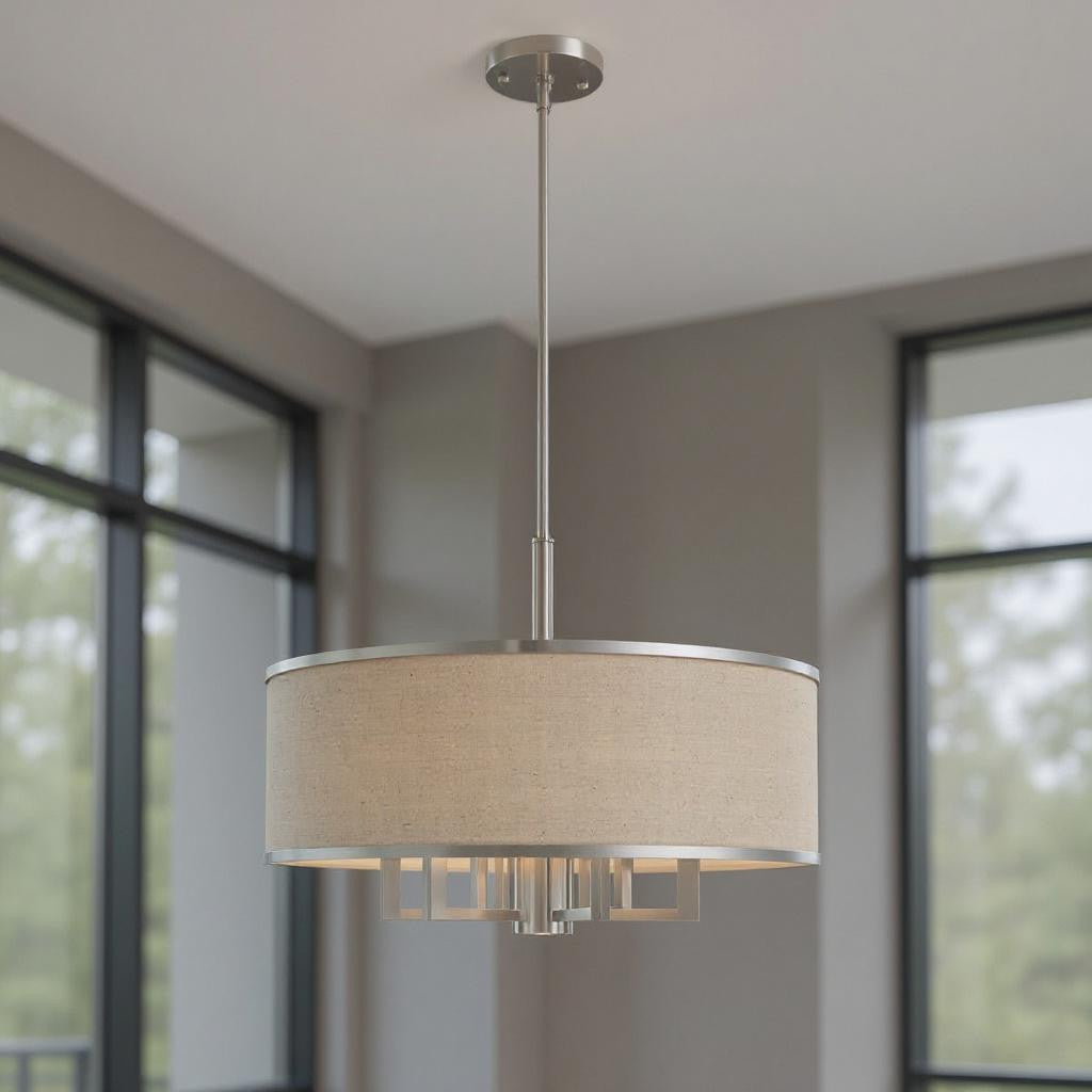 Seven Light Dimmable Chandelier With Shades Default Title