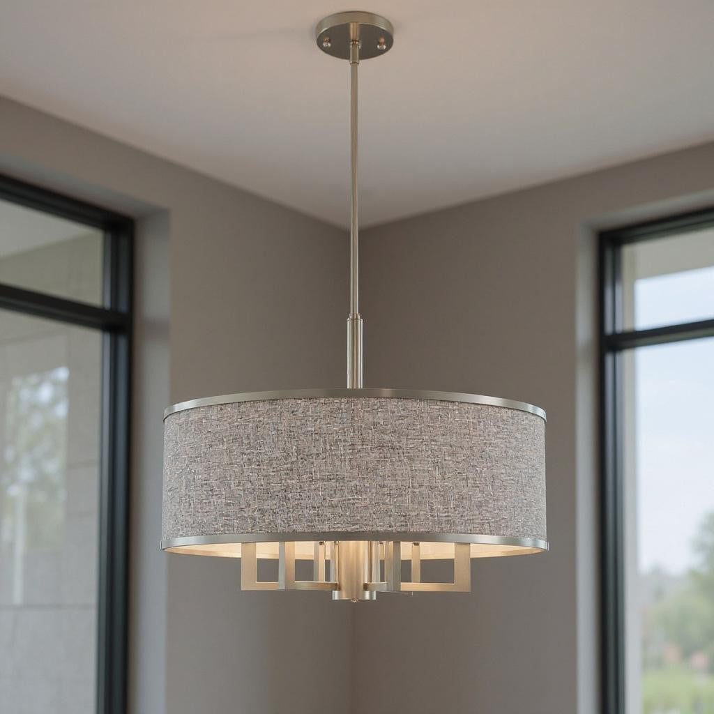 Seven Light Dimmable Chandelier With Shades