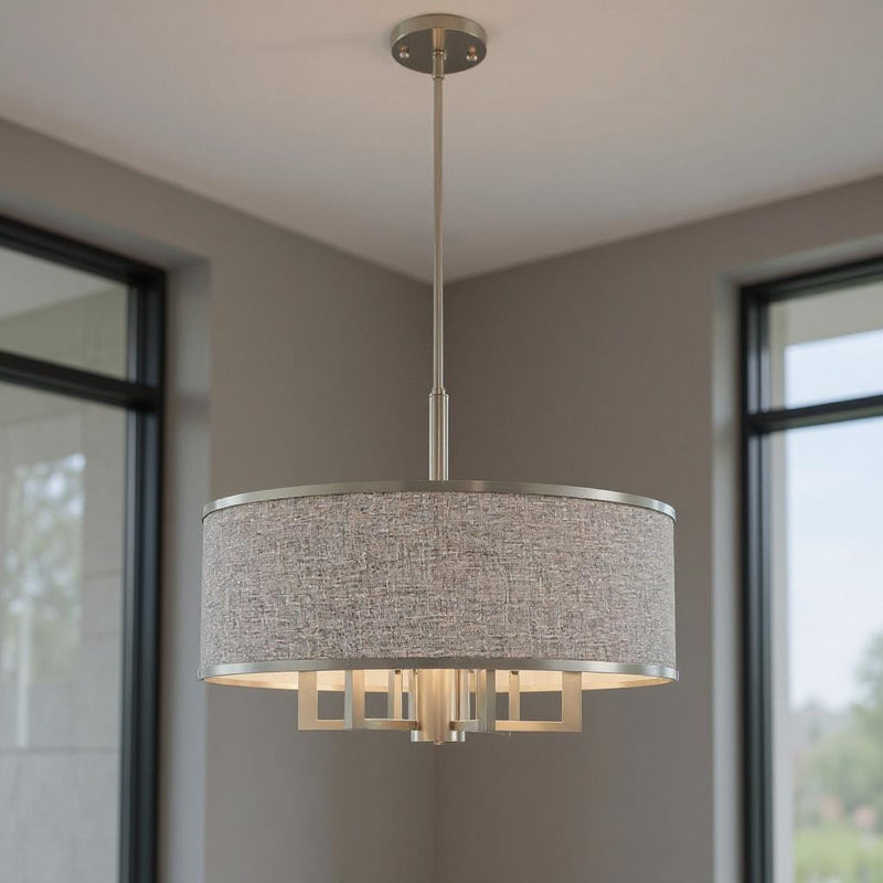 Seven Light Dimmable Chandelier With Shades