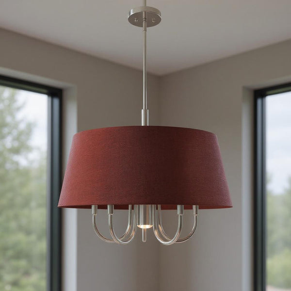 Six Light Dimmable Chandelier With Shades Default Title