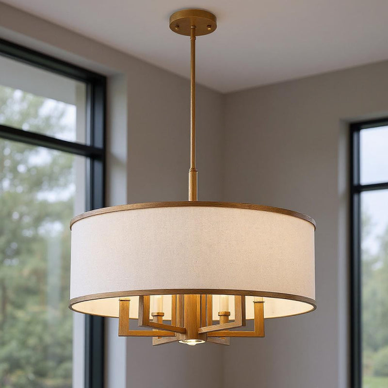 Seven Light Dimmable Chandelier With Shades