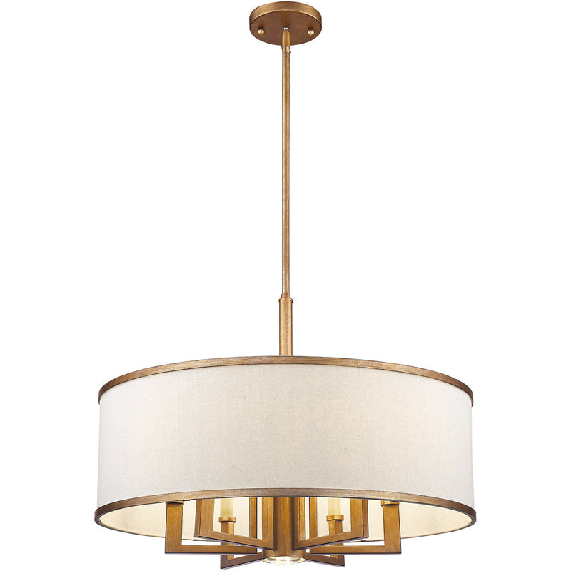 Seven Light Dimmable Chandelier With Shades