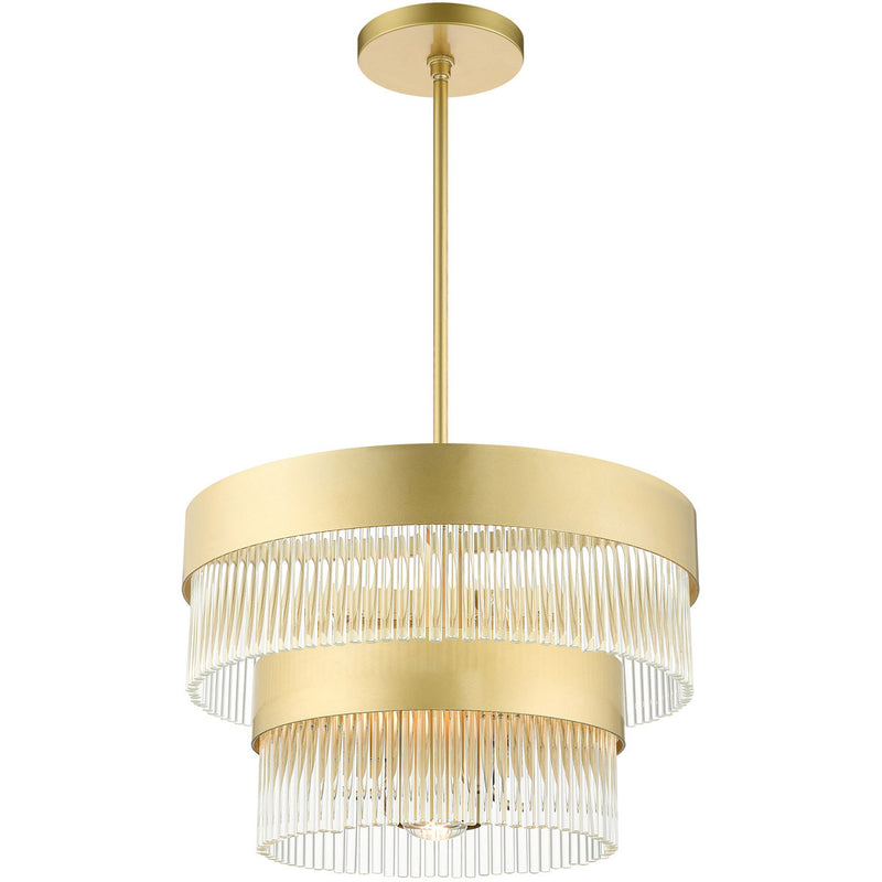 Five Light Dimmable Chandelier With Shades