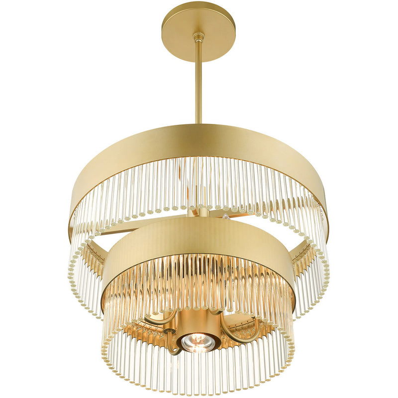 Five Light Dimmable Chandelier With Shades