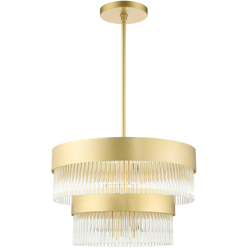 Five Light Dimmable Chandelier With Shades