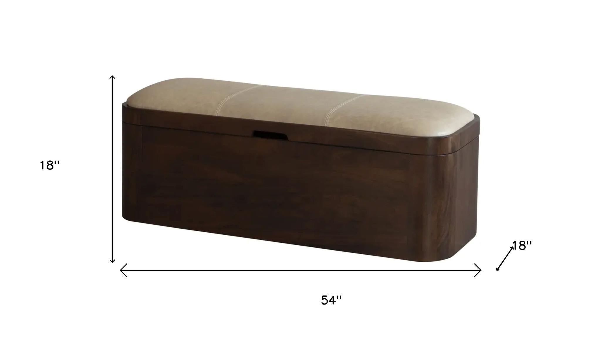 54" Brown Solid Wood Sled Trunk Coffee Table