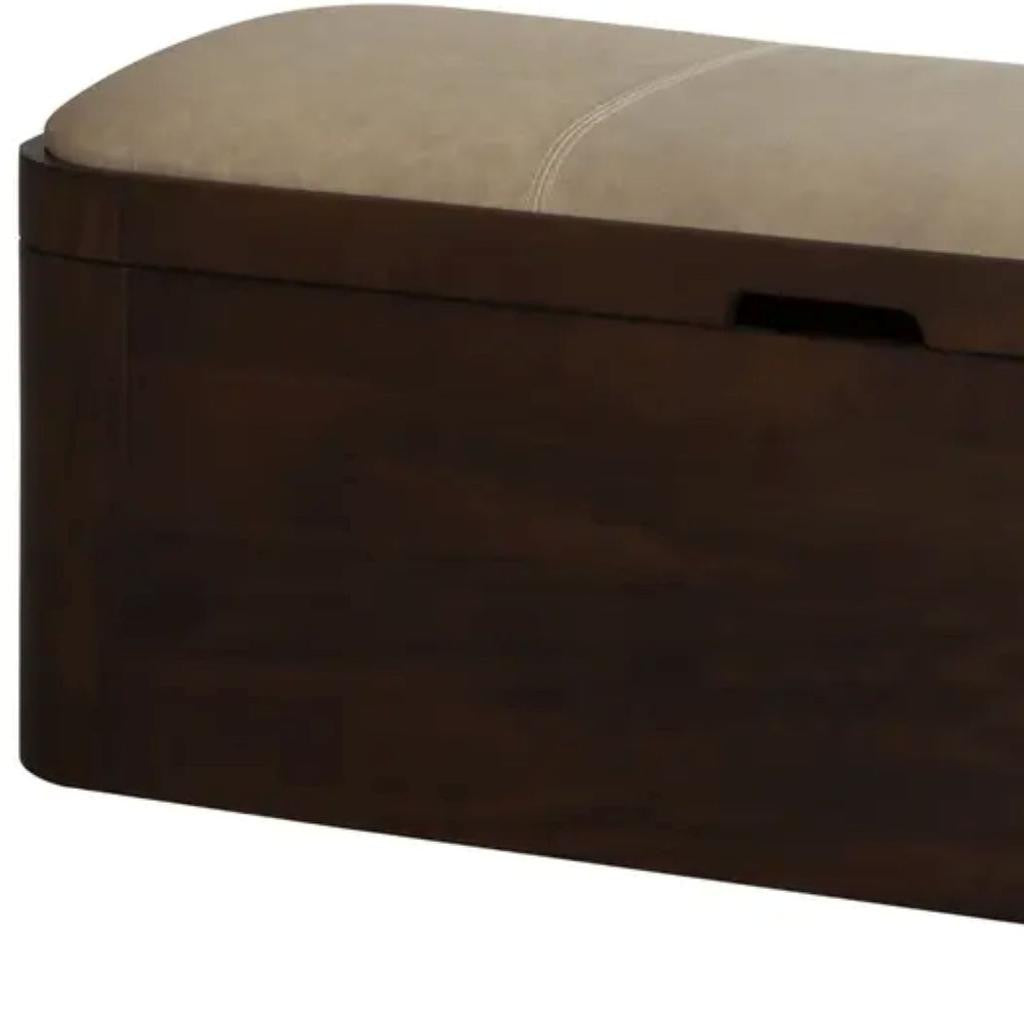 54" Brown Solid Wood Sled Trunk Coffee Table