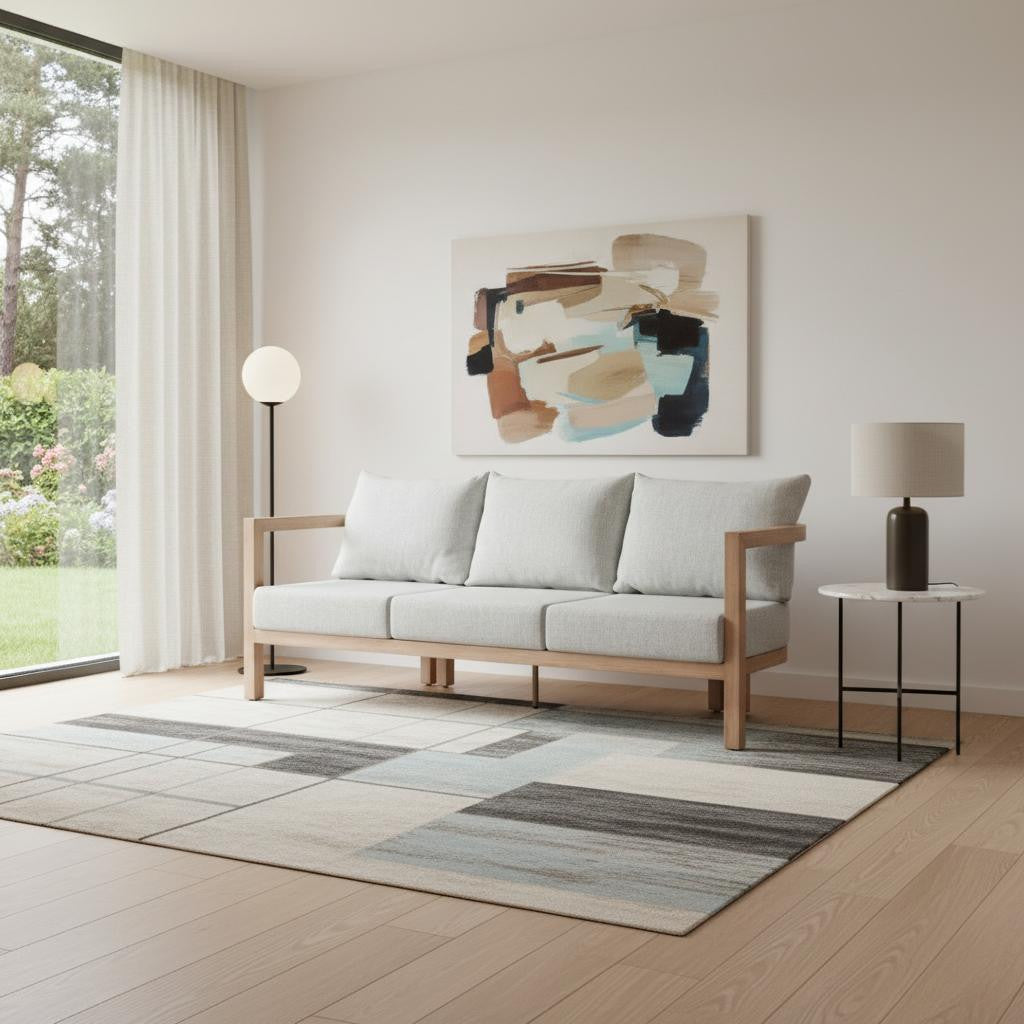 79" Gray Polypropylene Sofa