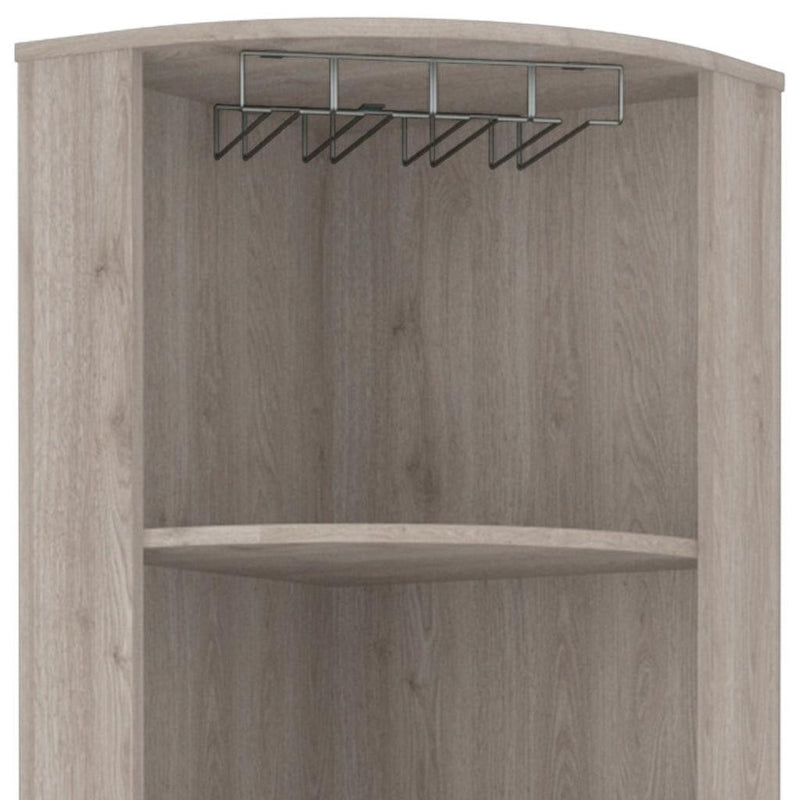 18" Light Gray Wood Corner Bar Cabinet With Two Doors - Kitchen & Dining