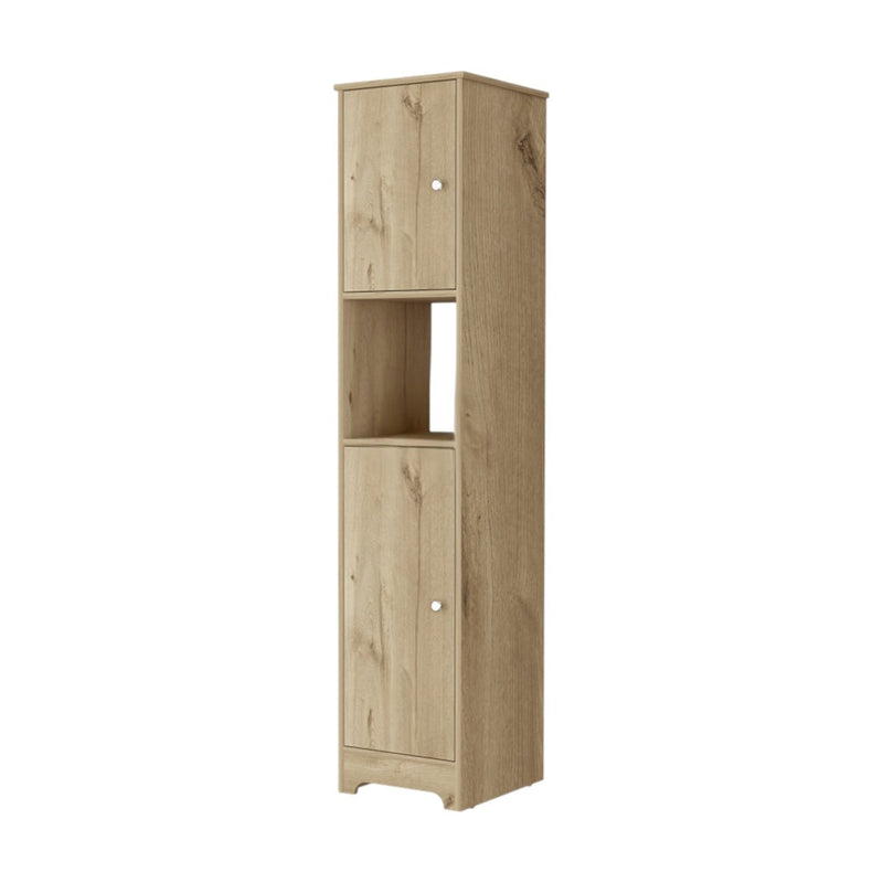 14" Light Brown Wood Accent Cabinet With Two Doors - Kitchen & Dining