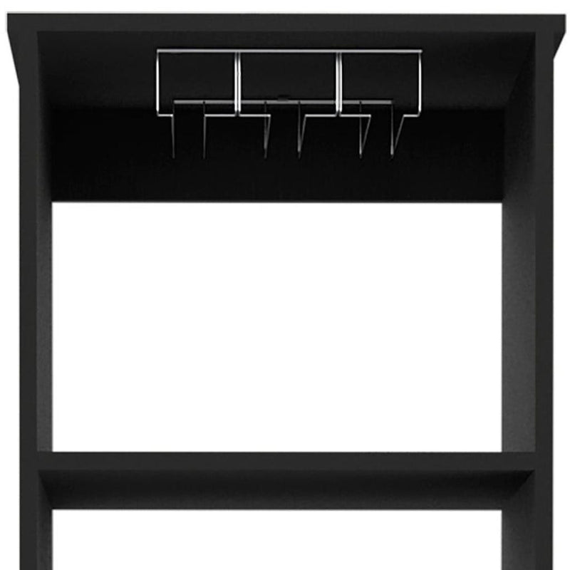 18" Black Wood Bar Cabinet With Two Drawers - Kitchen & Dining