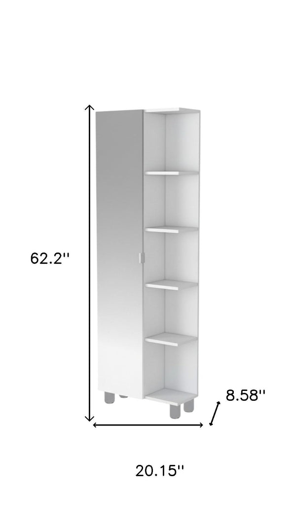 20" White Wood Accent Cabinet With Single Door - Kitchen & Dining