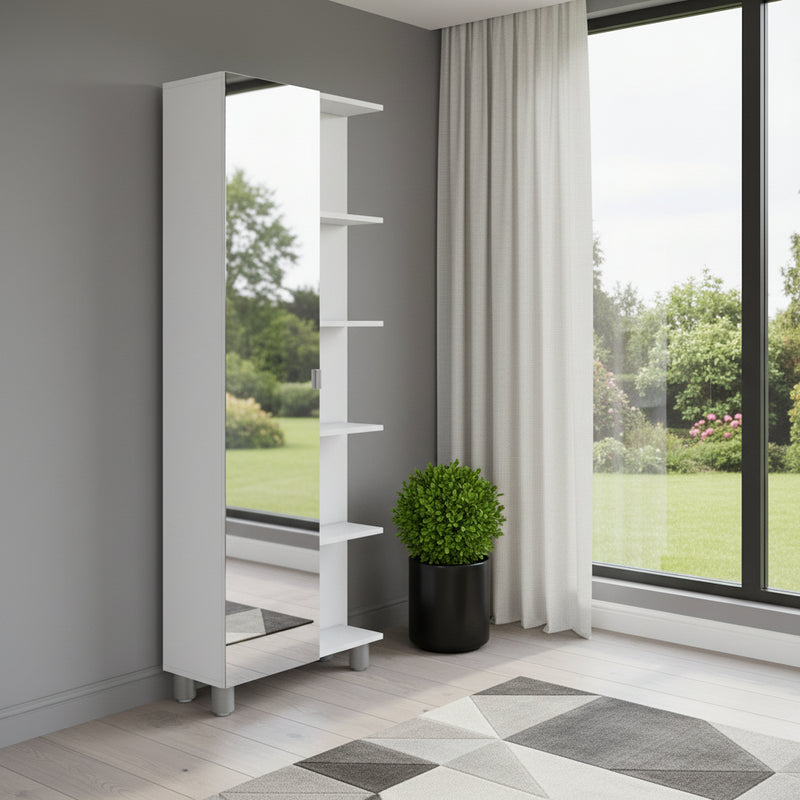 20" White Wood Accent Cabinet With Single Door - Kitchen & Dining