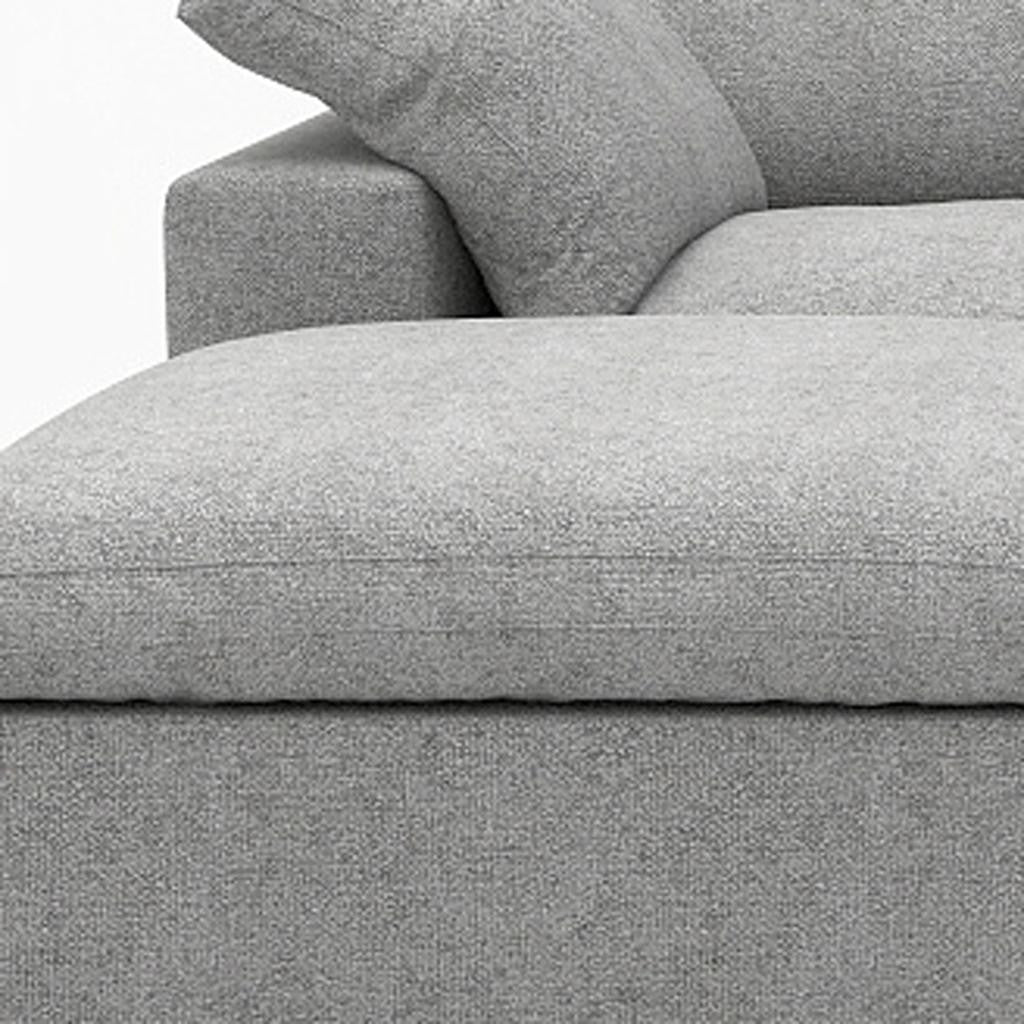 120" Light Gray Linen Blend Modular Universal Sofa With Ottoman And Storage - Living Room