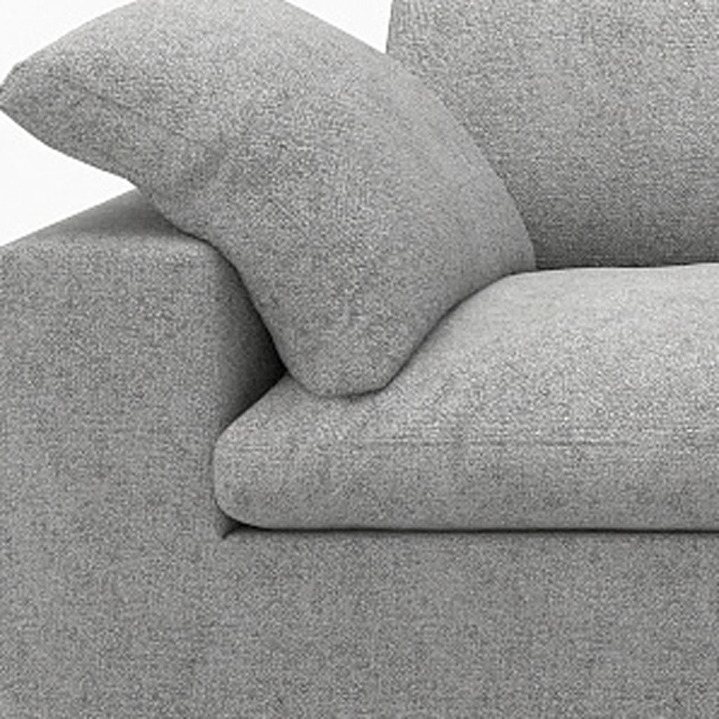 120" Light Gray Linen Blend Modular Sofa With Toss Pillows - Living Room