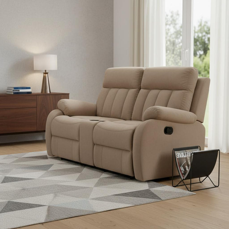 40" Modern Beige Fabric Sofa - Living Room