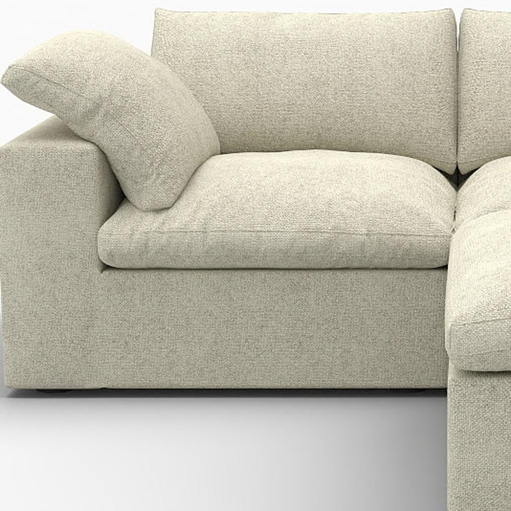 79" White and Black Linen Blend Modular Loveseat With Storage - Living Room