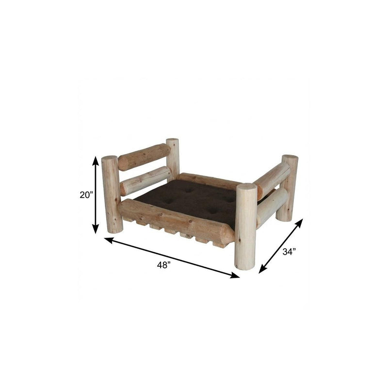 20" X 48" Natural Solid Wood Pet Bed Frame - GreatEagleInc