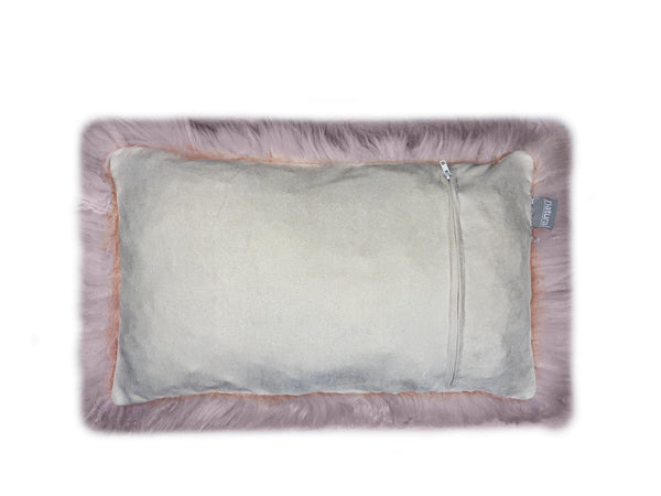 Set Of Two Blush Genuine Sheepskin Lumbar Accent Pillows - Home Decor