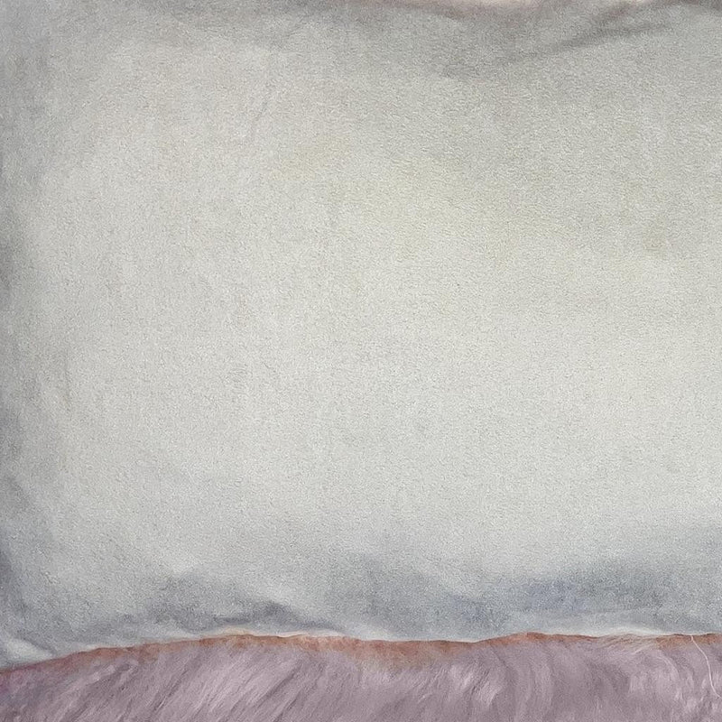 Set Of Two Blush Genuine Sheepskin Lumbar Accent Pillows - Home Decor