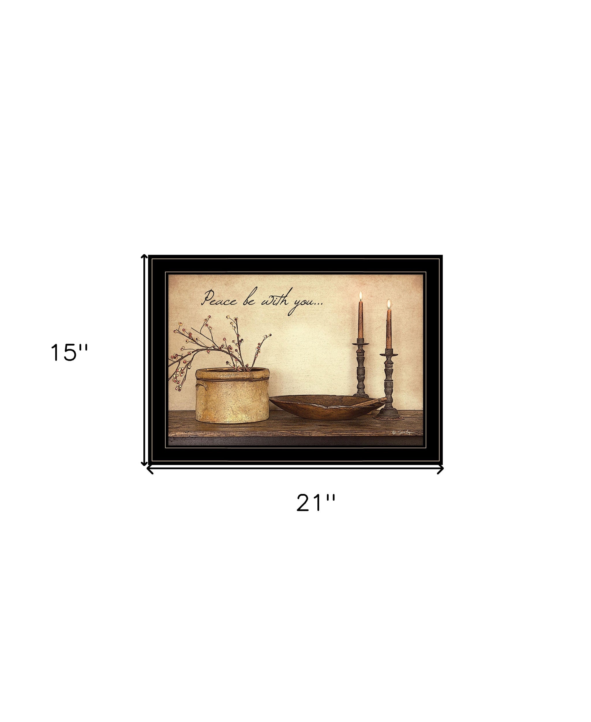 Peace Be with You Black Framed Print Wall Art - Home Decor