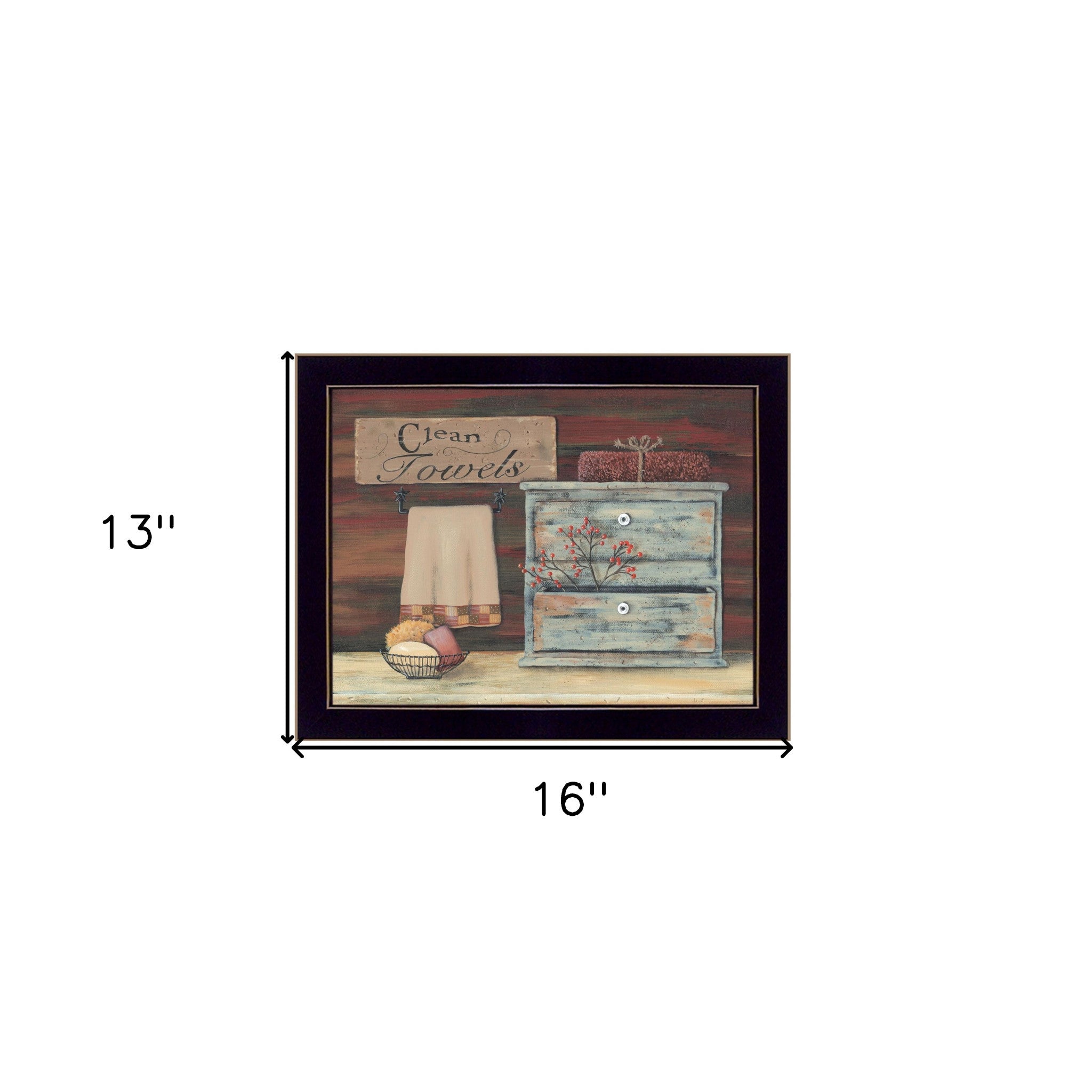 Clean Towels Black Framed Print Bathroom Wall Art - Home Decor
