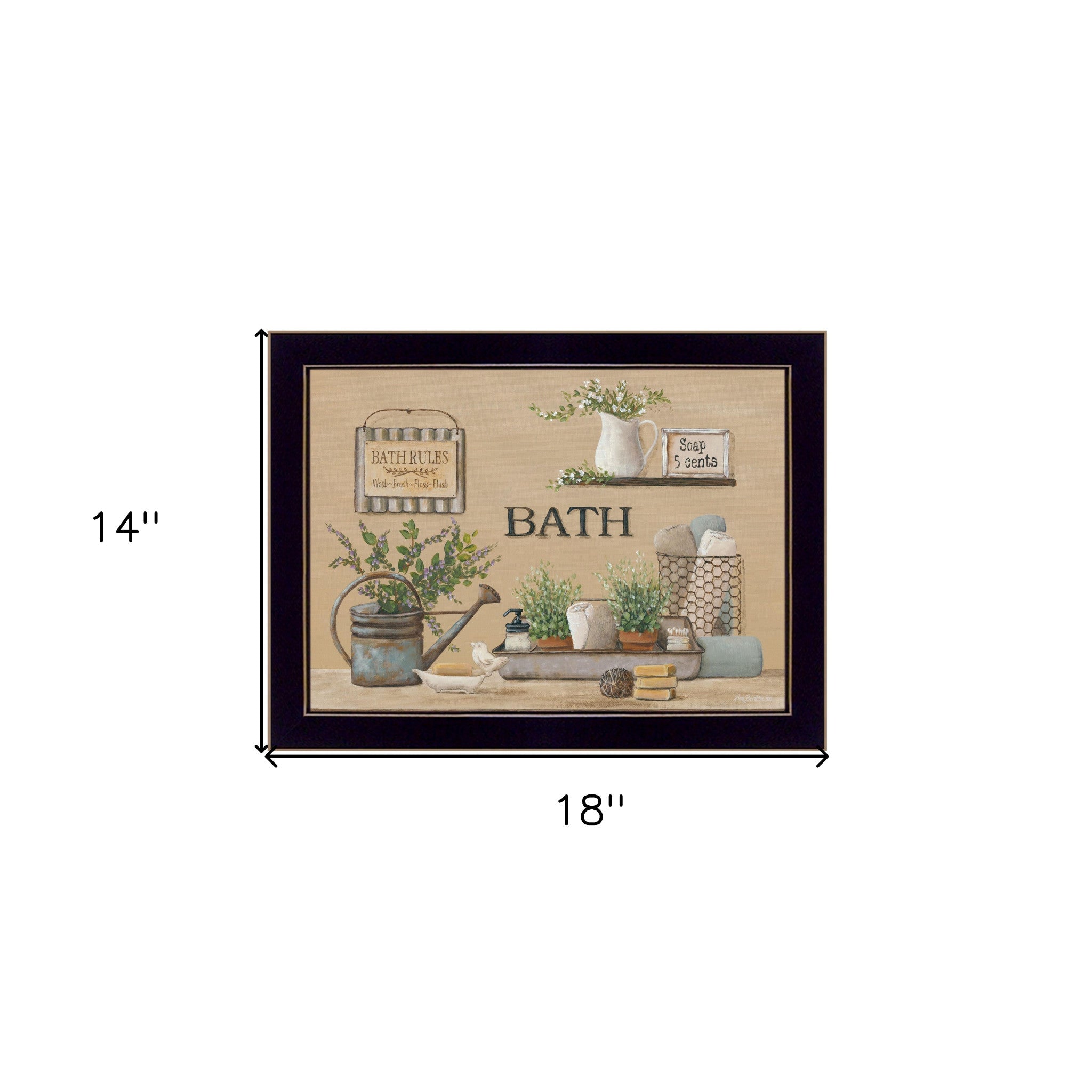 Farmhouse Bath Black Framed Print Bathroom Wall Art - Home Decor