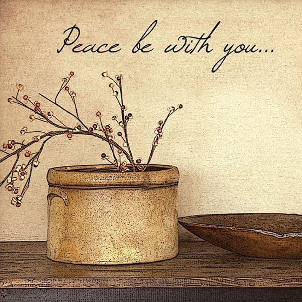 Peace Be with You Black Framed Print Wall Art - Home Decor