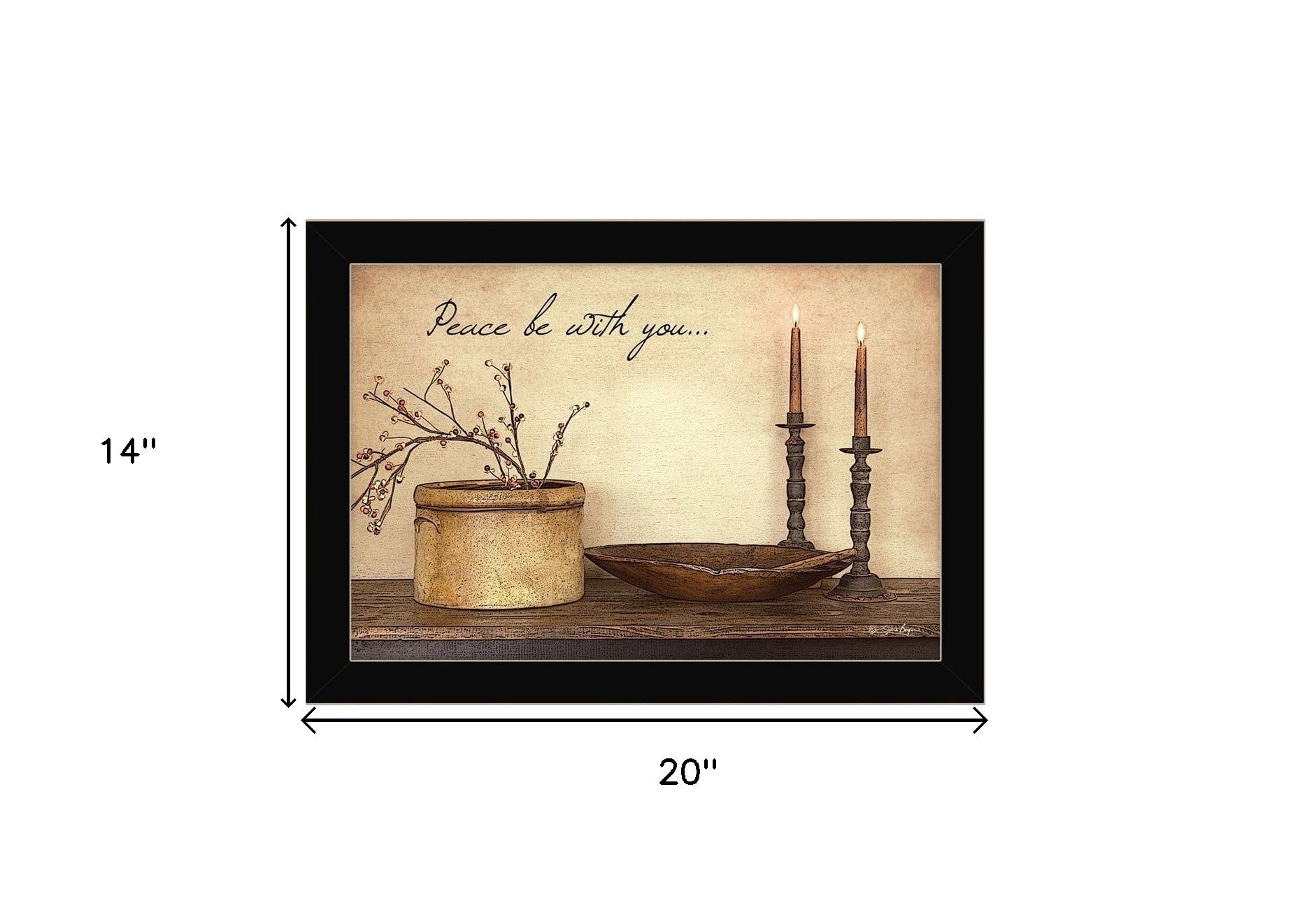 Peace Be with You Black Framed Print Wall Art - Home Decor