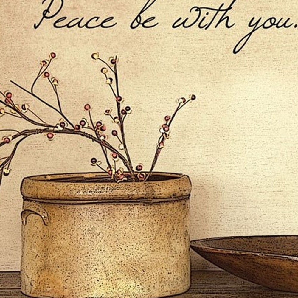 Peace Be with You Black Framed Print Wall Art - Home Decor