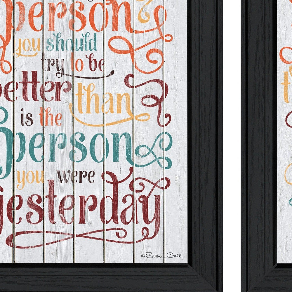 Set Of Two The Only Person Black Framed Print Wall Art - Home Decor