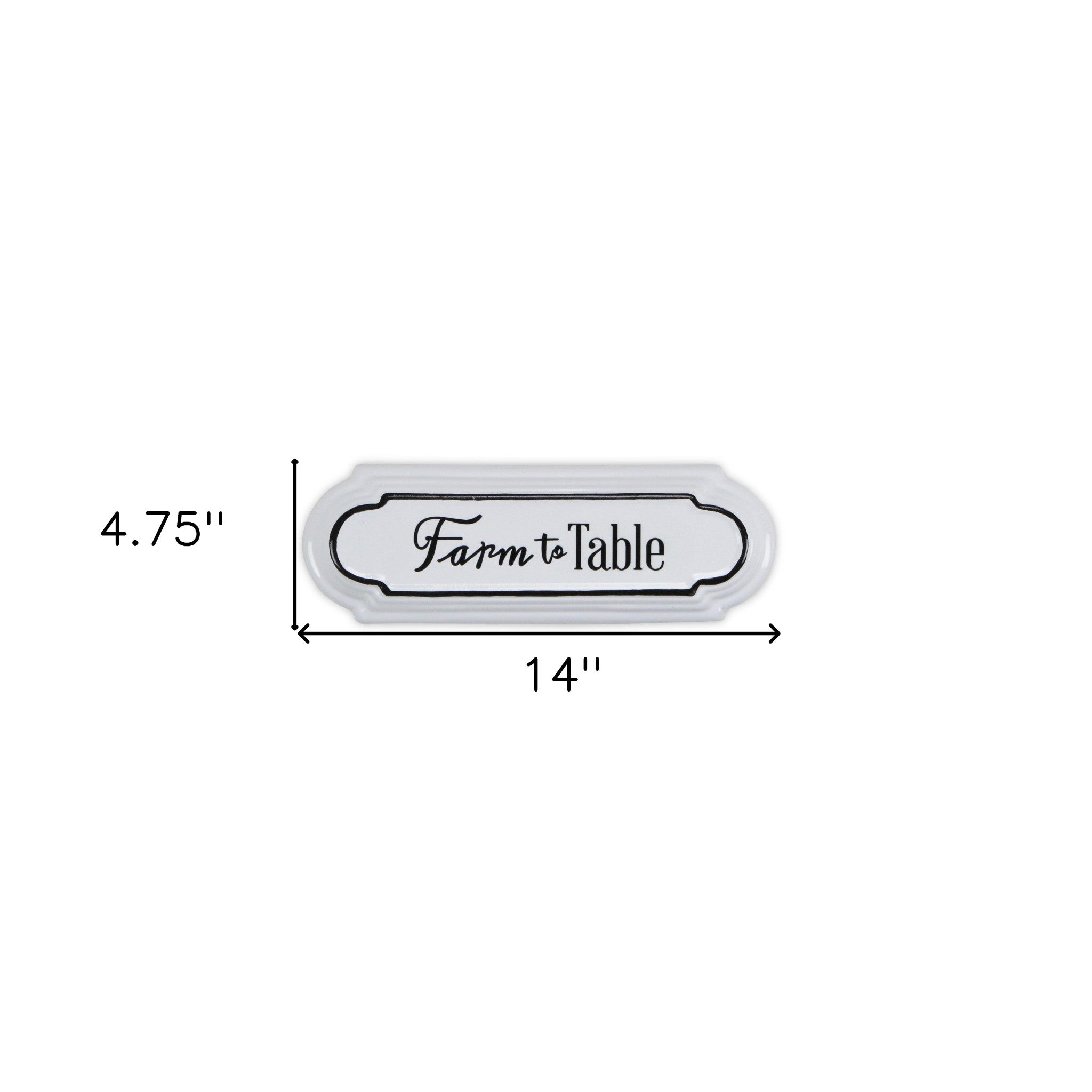 5" X 14" Black And White Farm To Table Metal Wall Decor - Home & Garden