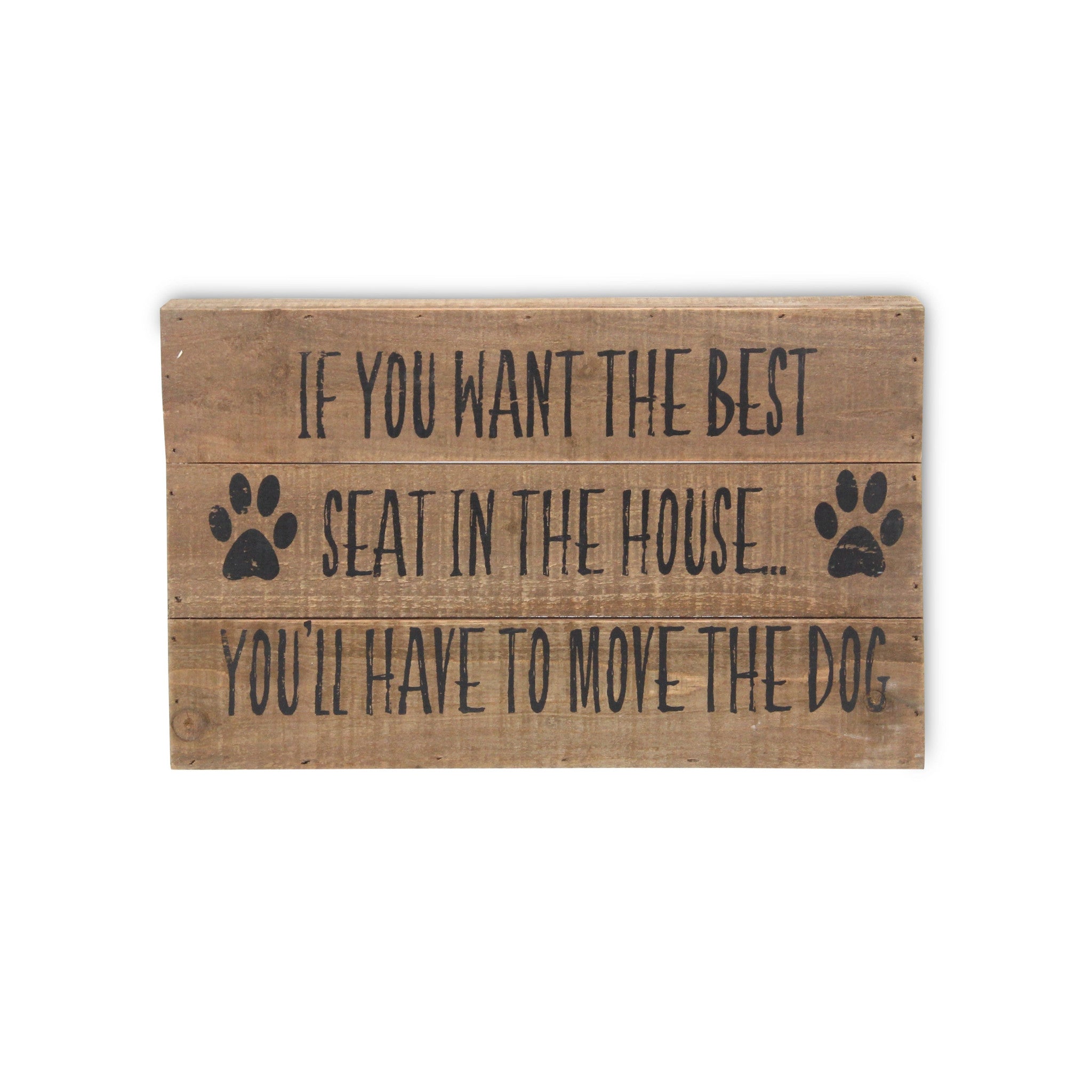8" X 13" Brown Move The Dog Wood Wall Decor - Home & Garden