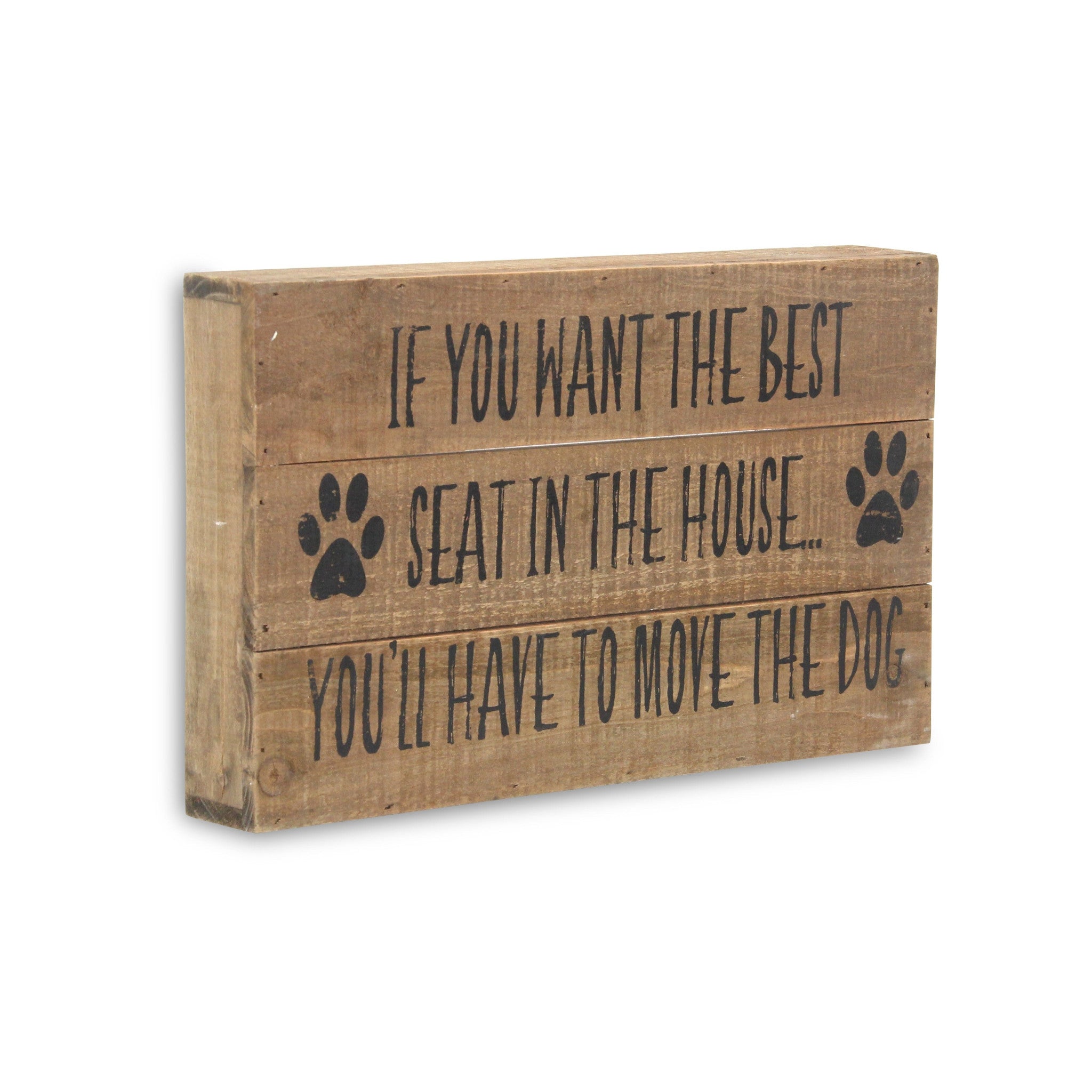8" X 13" Brown Move The Dog Wood Wall Decor - Home & Garden