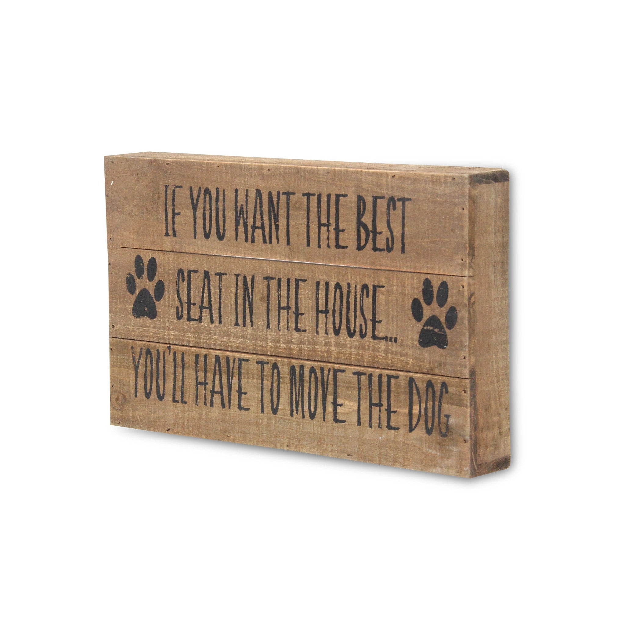 8" X 13" Brown Move The Dog Wood Wall Decor - Home & Garden
