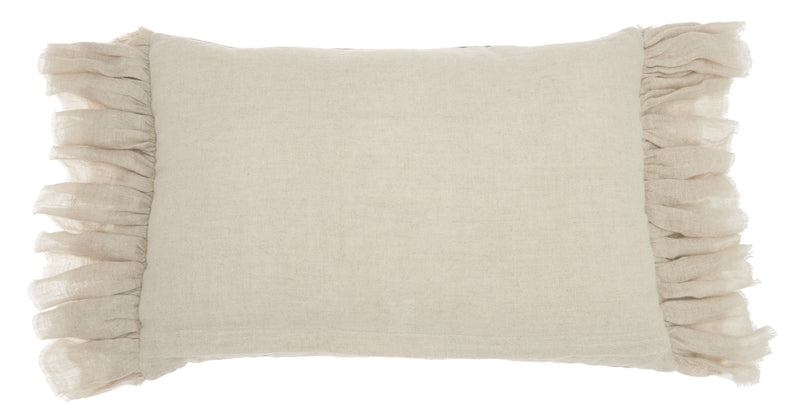 Wide Tasseled Marble Pink Lumbar Pillow - Home Decor