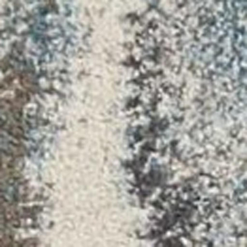 5' X 8' Teal Blue And White Abstract Area Rug - Home Decor