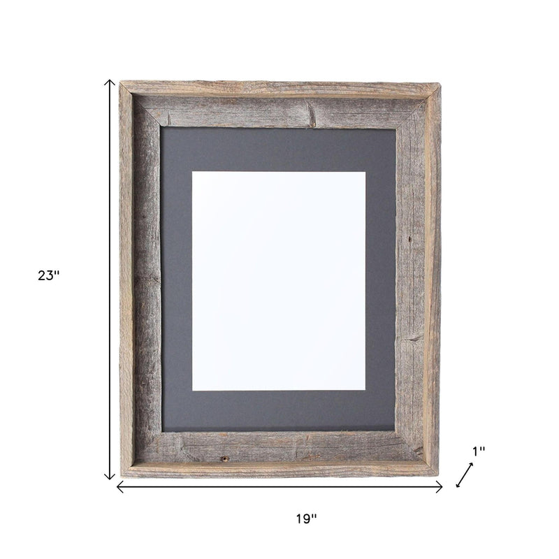 16" x 20" Gray Solid Wood Hanging Picture Frame - Home Decor