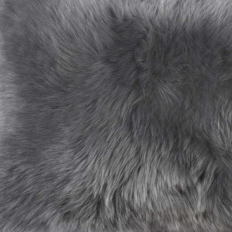 12" X 20" X 5" Gray Sheepskin  Pillow - Home Decor