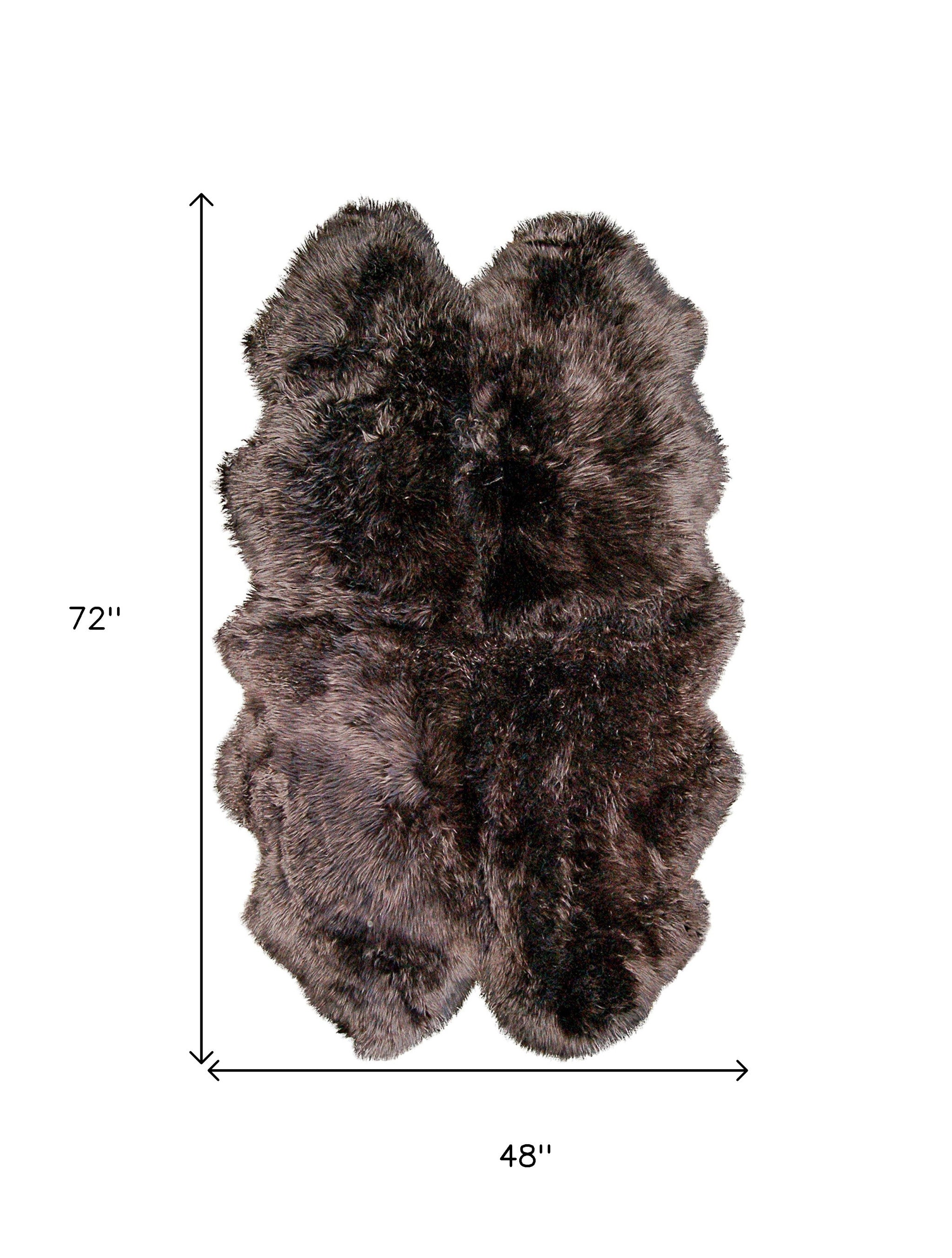 4' X 6' Chocolate Genuine Sheepskin Area Rug - Home Decor