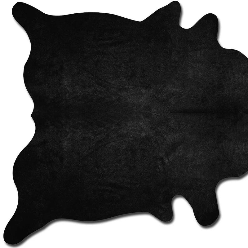 6' X 7' Black Cowhide Area Rug - Home Decor