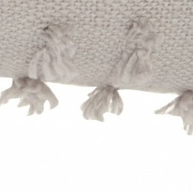 Tassel Detailed Gray Throw Pillow - Home Decor