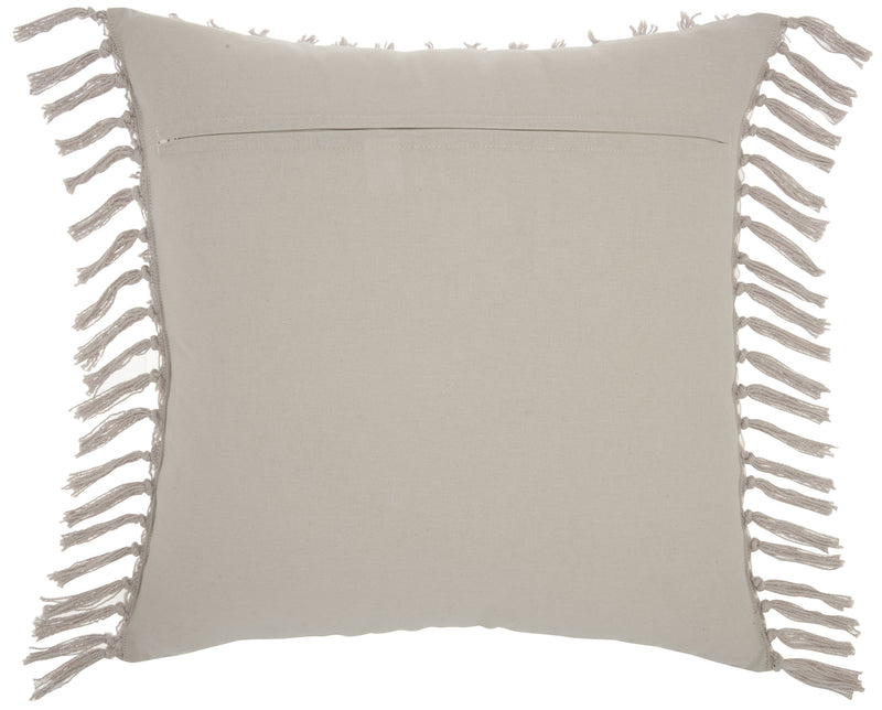 Tassel Detailed Gray Throw Pillow - Home Decor