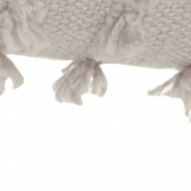 Tassel Detailed Gray Throw Pillow - Home Decor